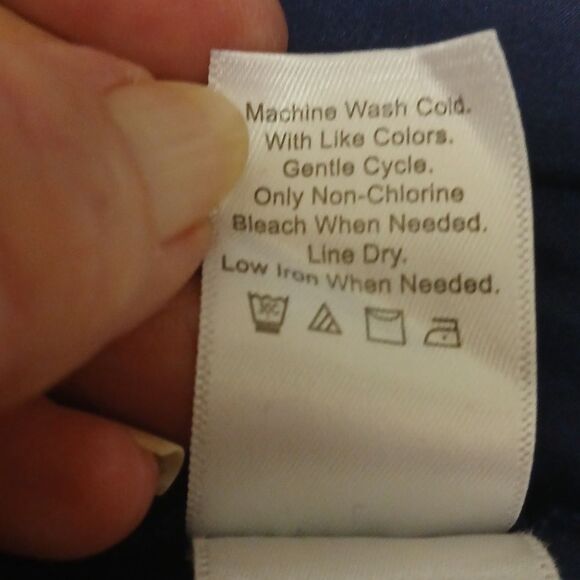 COLDWATER CREEK SEMI SHEER Navy Blue Short Sleeve Blouse Size M (10-12) - Picture 10 of 10